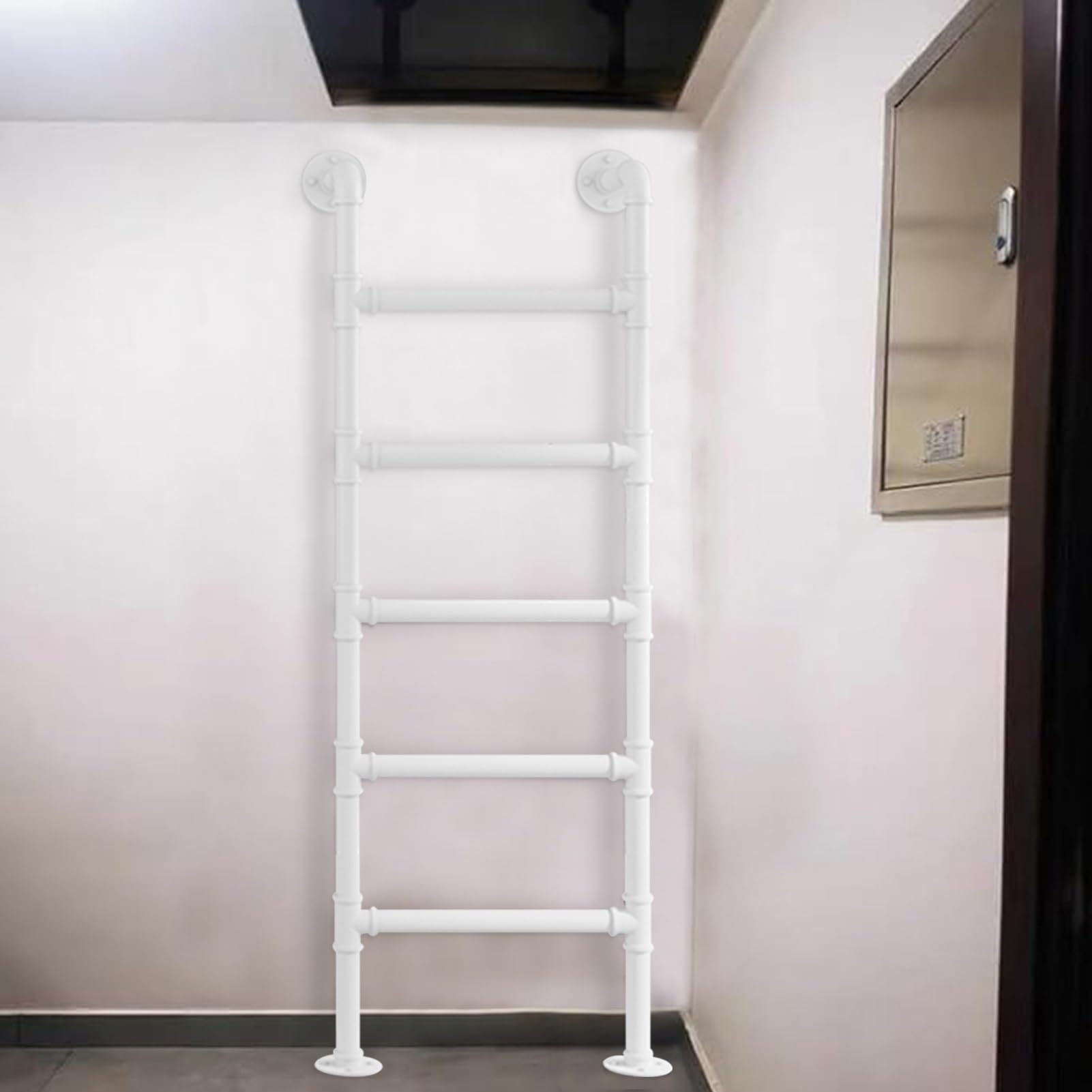 Amazon.co.jp: 3.3-9.8フィートのホワイトメタル避難はしご、窓の井戸